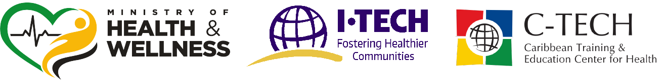 Logo images for the Jamaica Ministry of Health, I-TECH and C-TECH