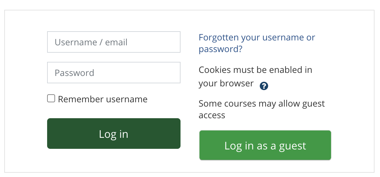 Forgotten your username or password?