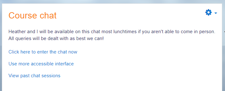 screenshot of how to access a chat room